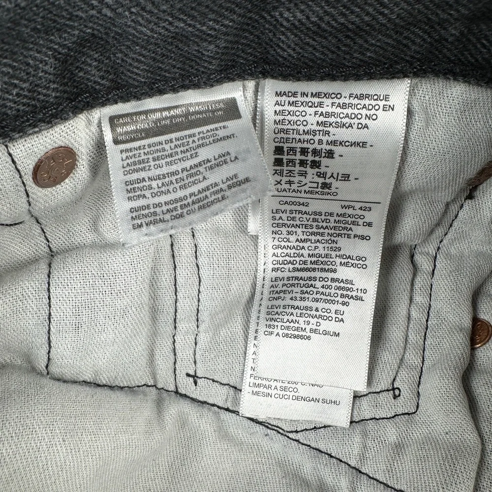 Levi's 501 Original Fit Jeans Dark Gray Button Fly Men's 32x28 (Tagged 34x30)